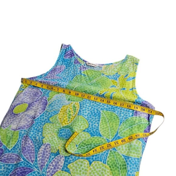 JAMS WORLD Womens Sleeveless Floral Sheath Mini, Tunic, Pacific Breeze, Size XL - Picture 6 of 10